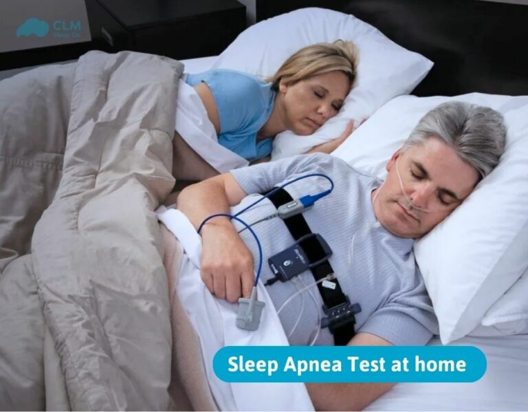 man performing a sleep apnea test at home