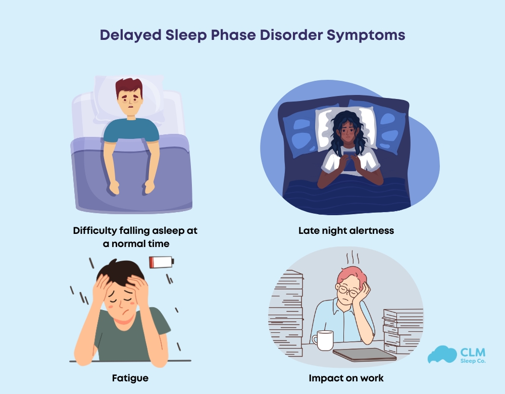 Signs of delayed sleep phase disorder (DSPD)