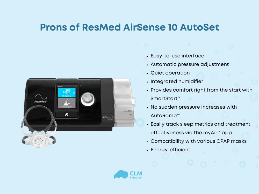 Resmed airsense 10 autoset review​: Pros