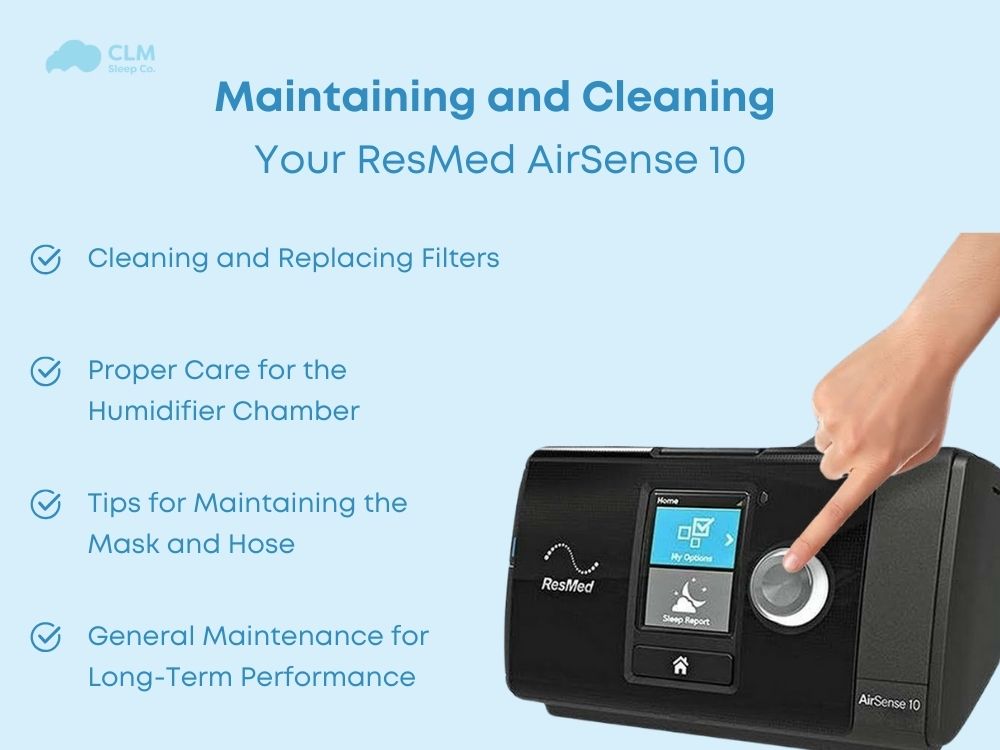 Resmed Airsense 10 user guide: Maintaining & cleaning